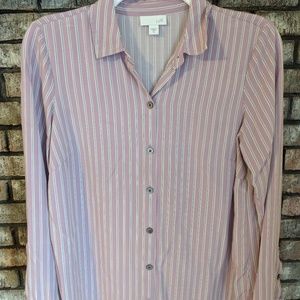 J Jill Striped Button Down